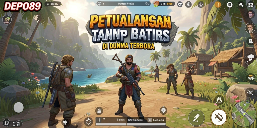 Gameplay DEPO89 yang menampilkan eksplorasi dunia terbuka yang luas.