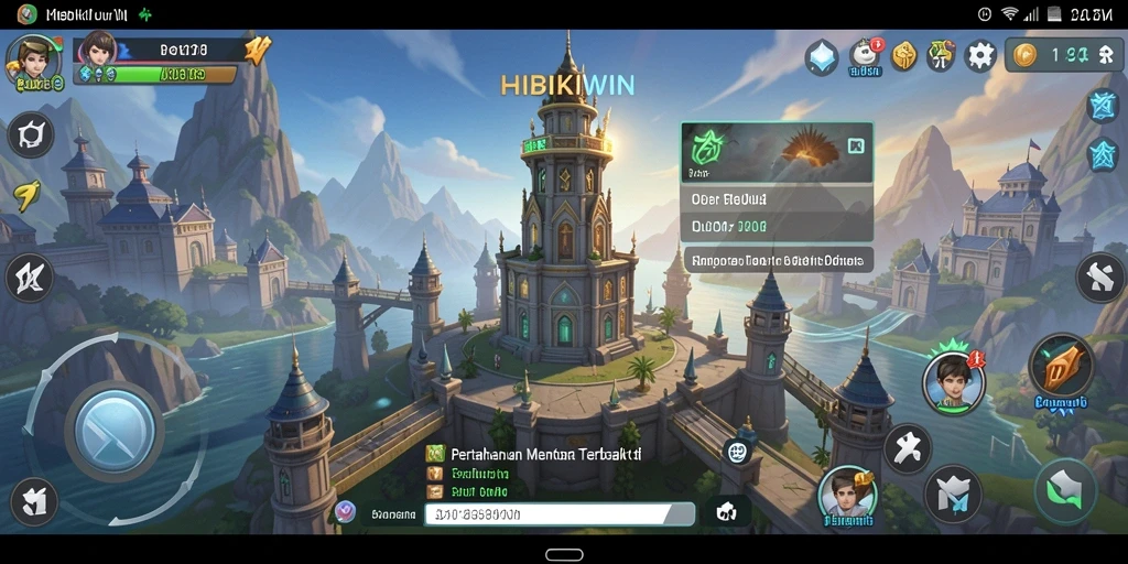 Screenshot HIBIKIWIN menampilkan aksi seru dalam permainan Tower Defense.