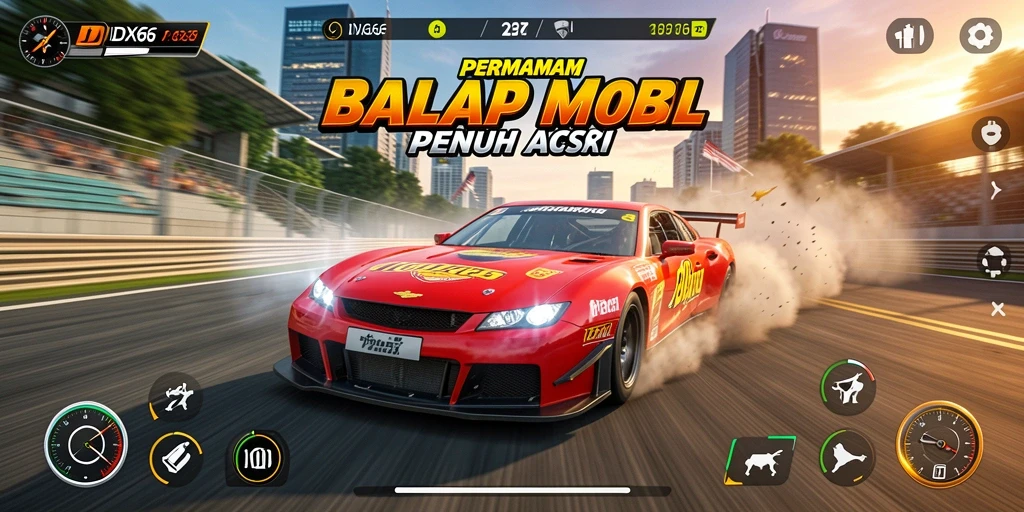 Tampilan gameplay seru dalam game balap IDX66.